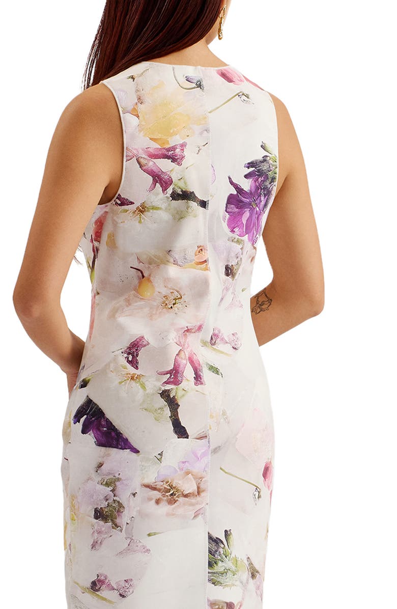Ted Baker London Lilyha Floral Sleeveless Scuba Crepe Dress, Alternate, color, 