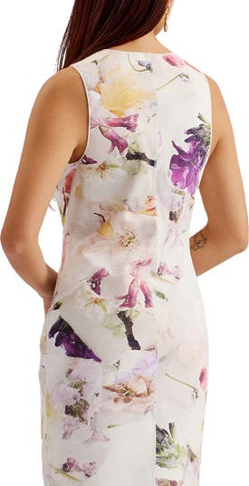 新作【TED BAKER】Lilyha フローラル柄スキューバドレス Ted Baker London Lilyha Floral Sleeveless Scuba Crepe Dress