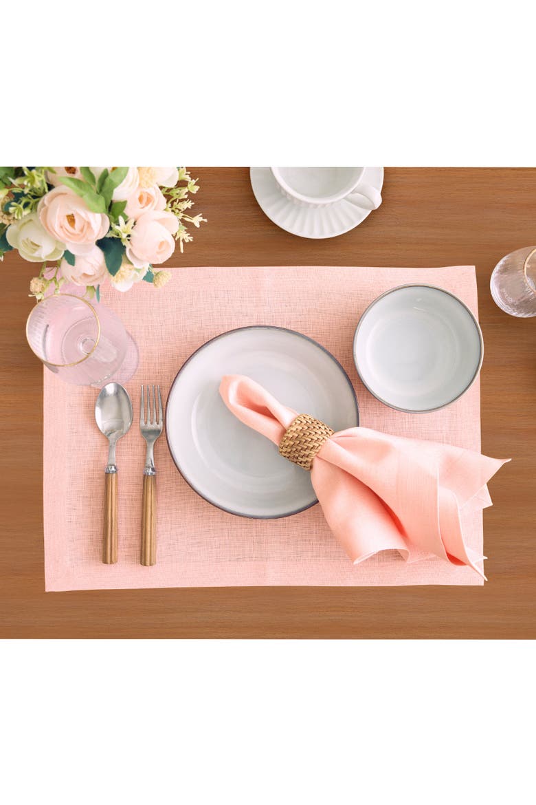Linen Dinner Napkins Set of 4, 20 x 20" - Diana, Alternate, color, Misty Pink