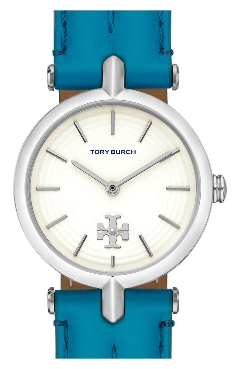 Tory Burch The Kira Leather Strap Watch, 30mm, Alternate, color, 