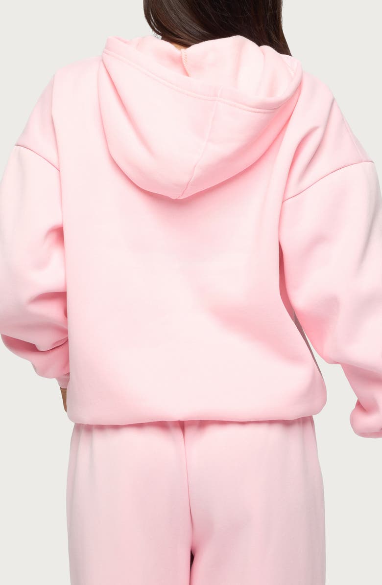 EDIKTED Camo Crush Oversize Fleece Logo Hoodie, Alternate, color, Light-Pink