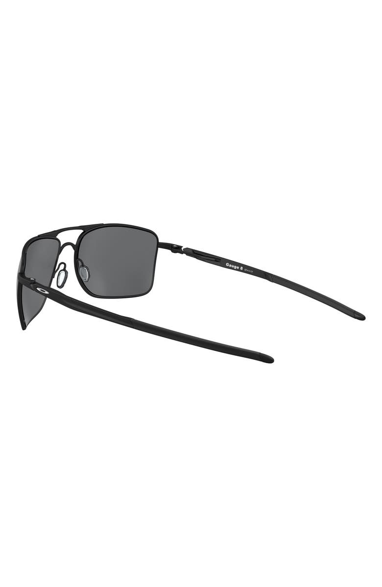 Oakley Gauge 8 62mm Oversize Prizm<sup>™</sup> Polarized Pilot Sunglasses, Alternate, color, Matte Black/ Prizm Black