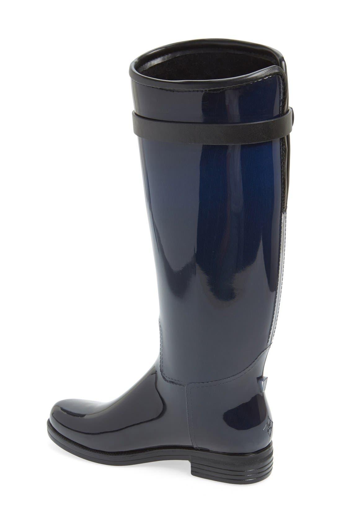 Bristol Weatherproof Knee High Rain Boot, Alternate, color, NAVY/ BLACK