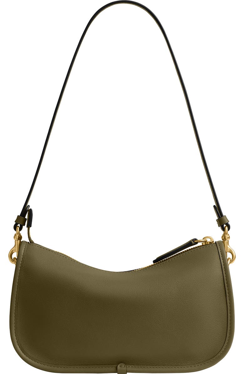 COACH Waverly Natural Grain Leather Shoulder Bag, Alternate, color, B4/Olive