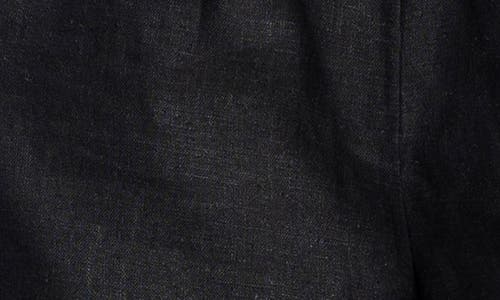 Max Studio Linen Blend Long Shorts In Black