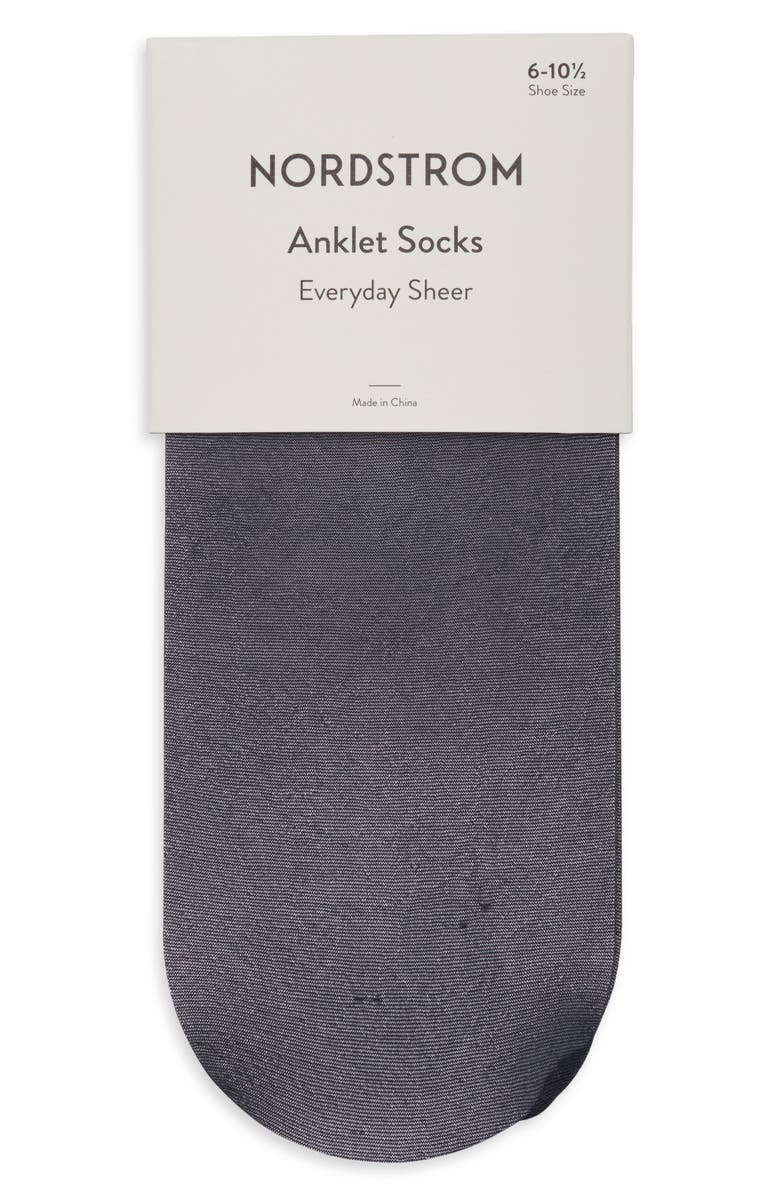 Nordstrom Everyday Sheer Ankle Socks, Alternate, color, Navy Night