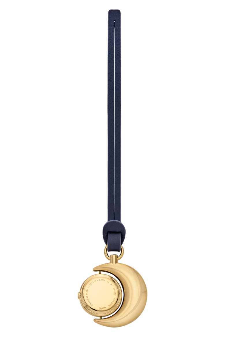 Crescent Moon Watch Bag Charm, Alternate, color, GOLD/ NAVY