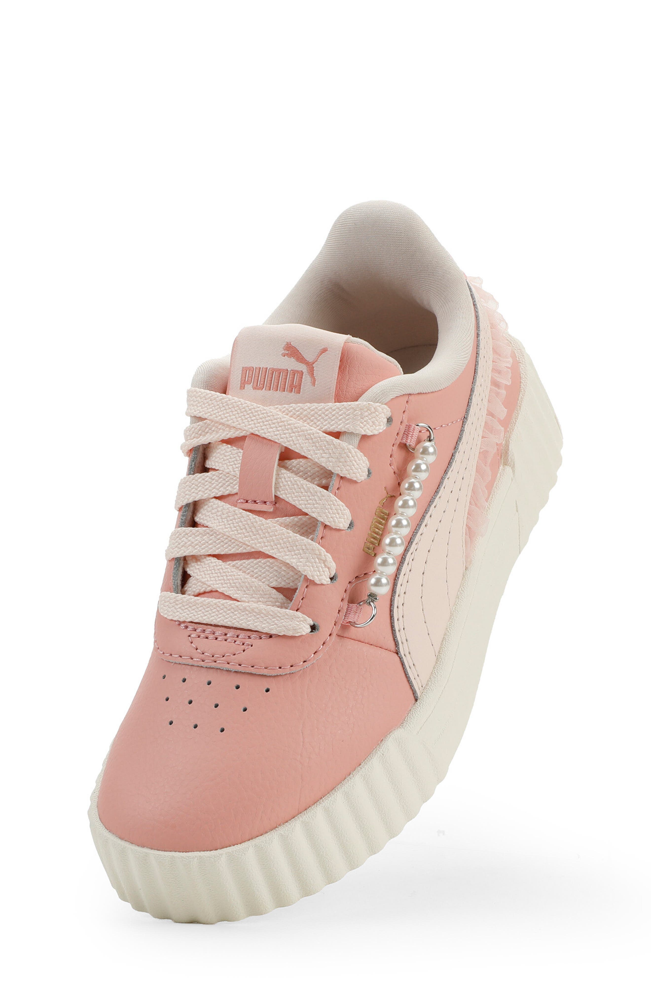 PUMA Kids' Carina 3.0 Nu Romantic Low Top Sneaker, Alternate, color, Rosy Outlook/ Jasmine Flower