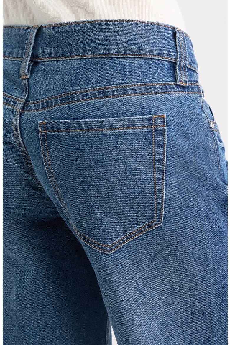 Low Rise Forward Seam Relaxed Straight Leg Ripped Jeans, Alternate, color, MEDIUM DARK VINTAGE