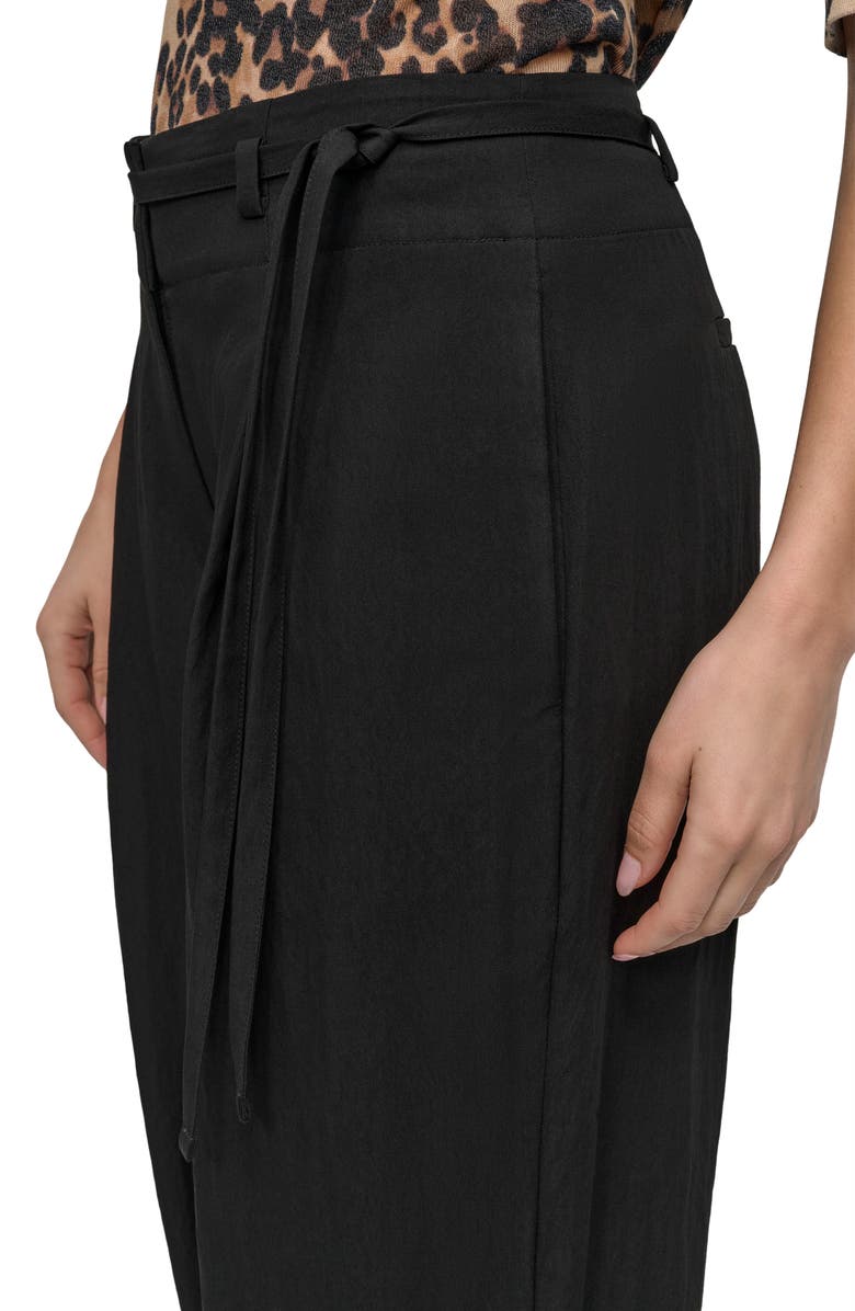DKNY Tie Front Twill Pants, Alternate, color, 