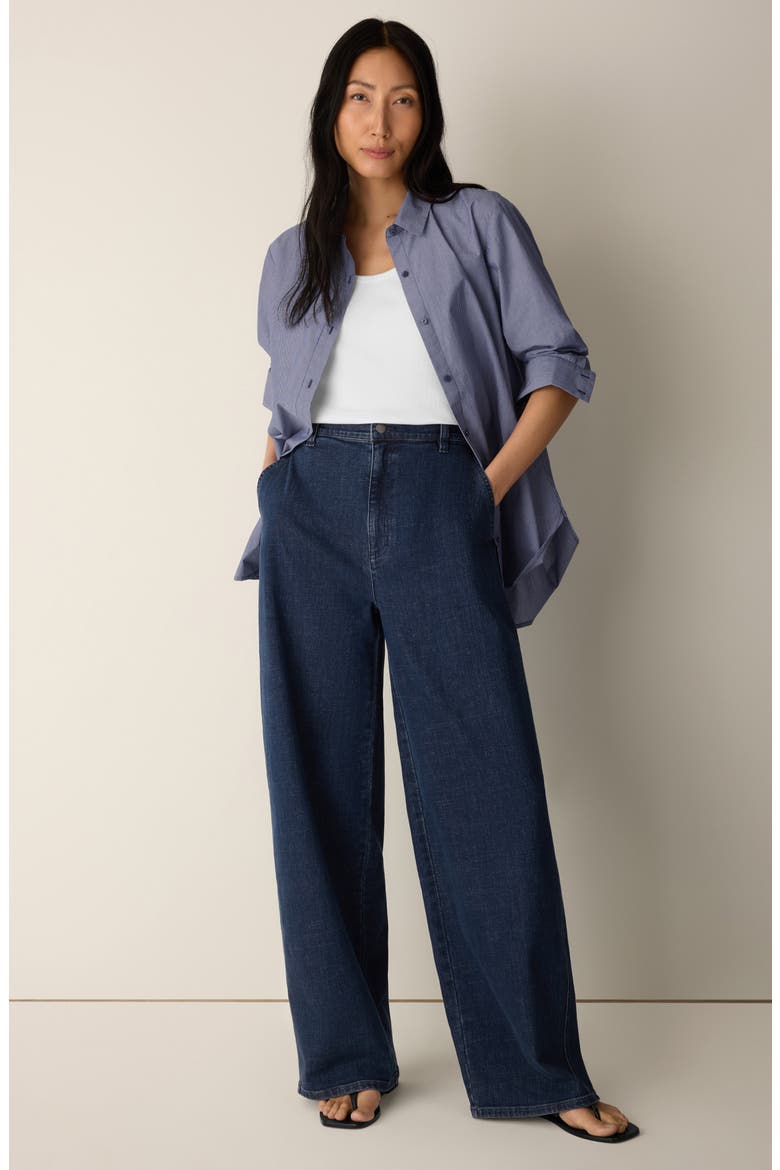Organic Cotton Blend High Waist Wide Leg Curved Jeans, Alternate, color, MEDIUM INDIGO