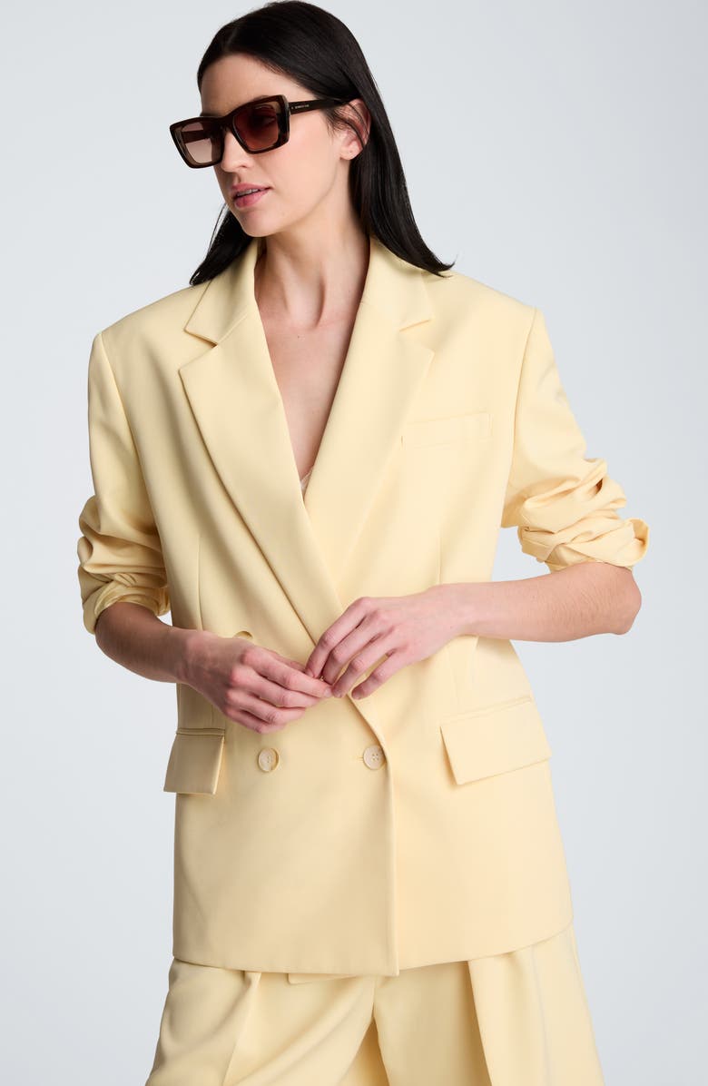 Kenneth Cole Oversize Double Breasted Jacket, Alternate, color, Pastel Yellow
