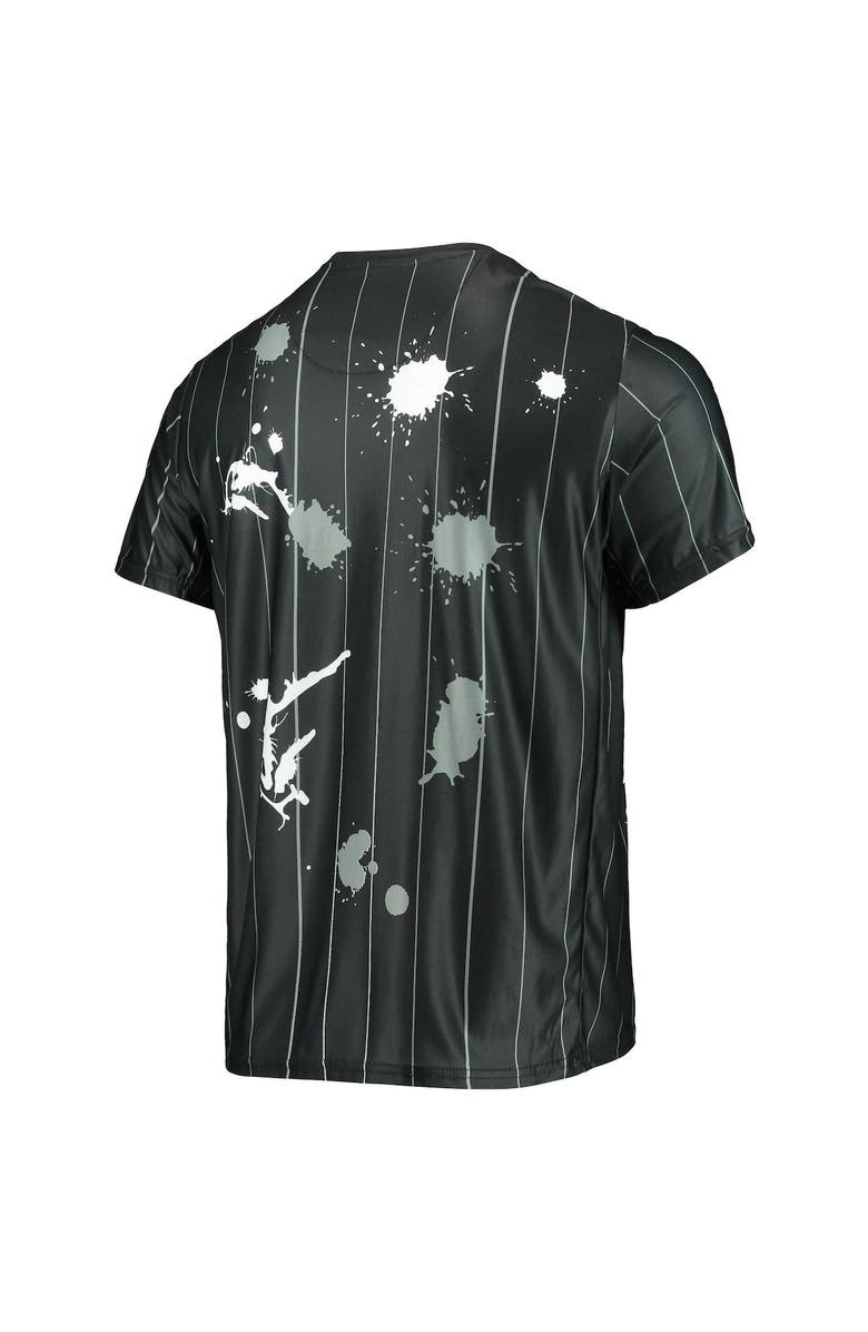 FISLL Men's FISLL Black Brooklyn Nets Striped Splatter T-Shirt, Alternate, color, Black