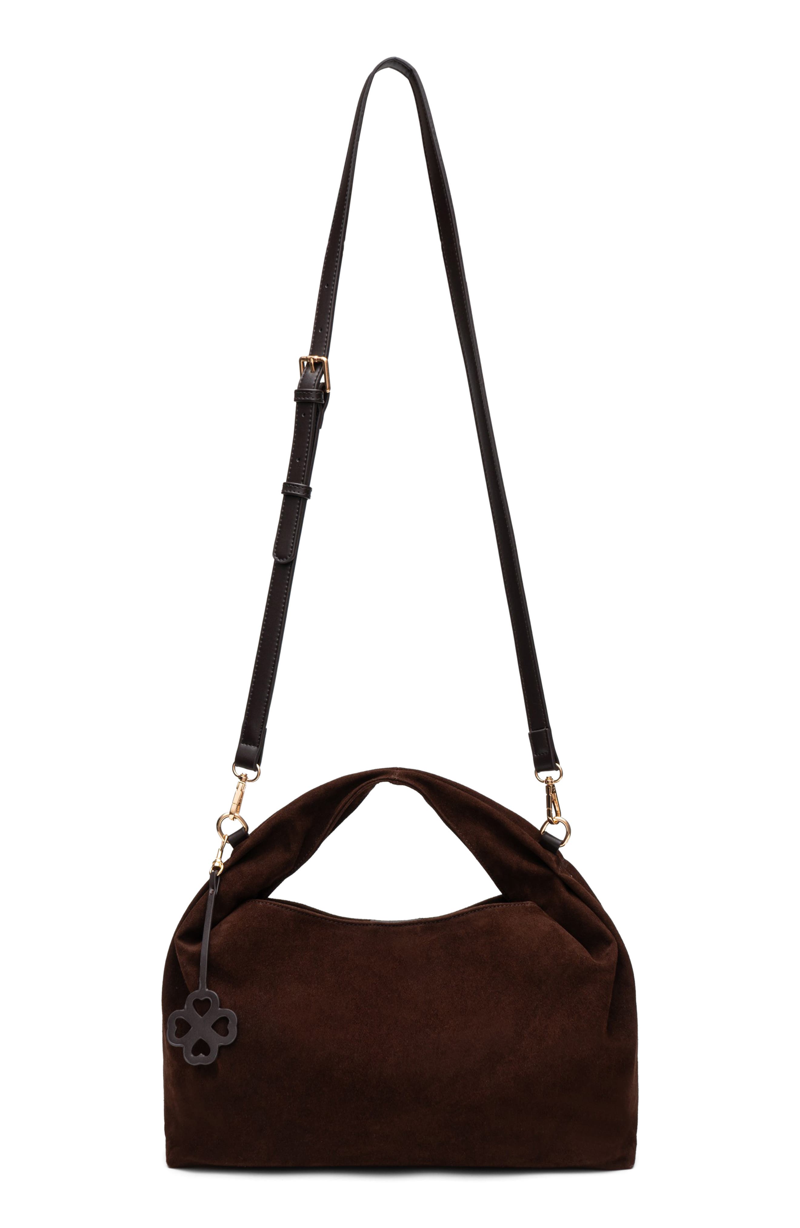 Florence Suede Shoulder Bag, Alternate, color, CHOCOLATE