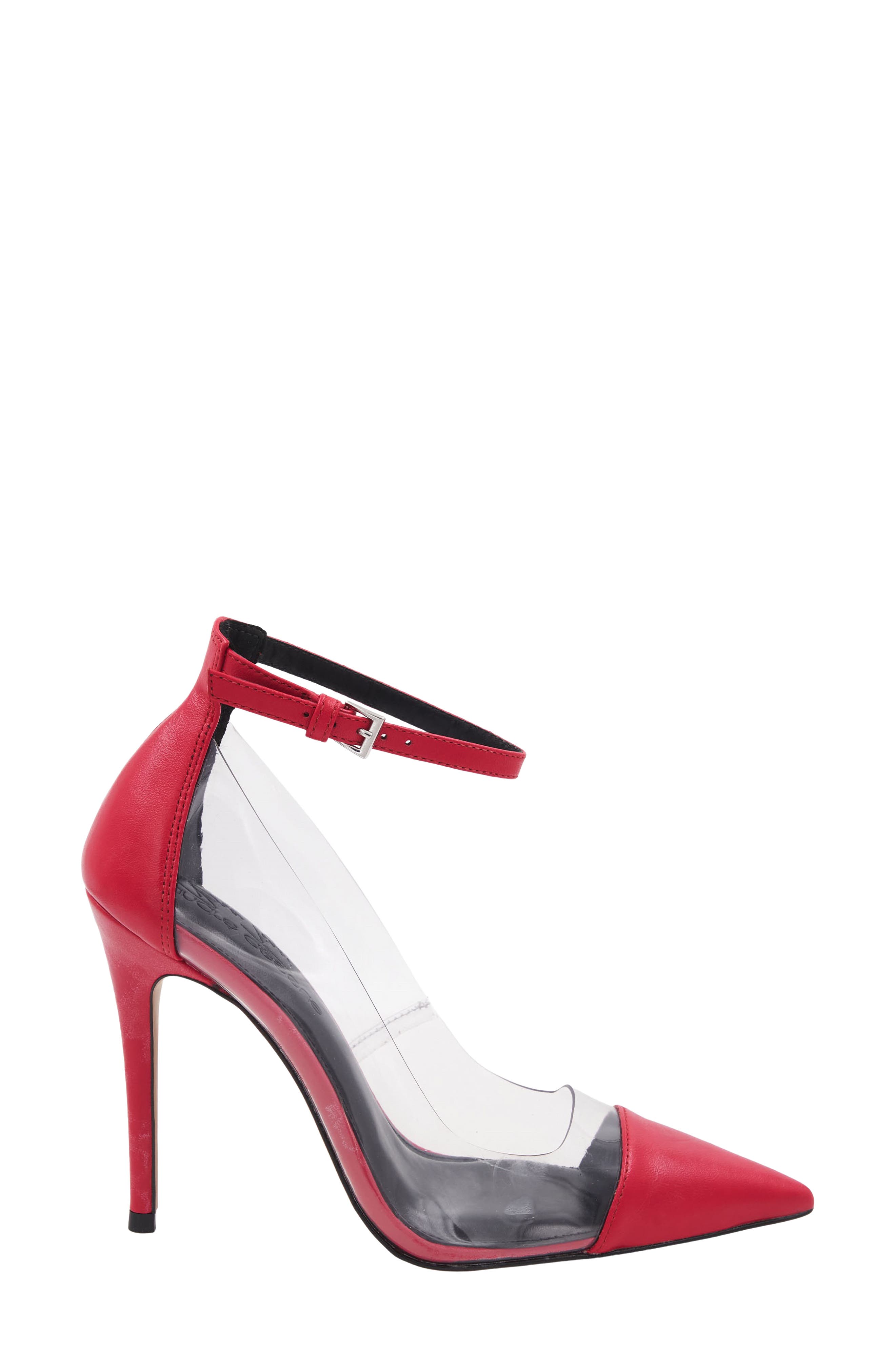 Isa Ankle Strap Pump, Alternate, color, LIPSTICK VINYL