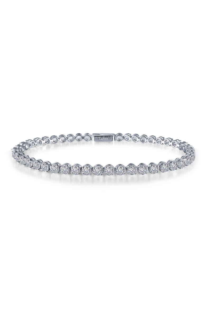 Simulated Diamond Tennis Bracelet, Main, color, SILVER/ CLEAR