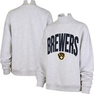 '47 Women's '47 Heather Gray Milwaukee Brewers Subtle Muse Mock Neck Sweatshirt