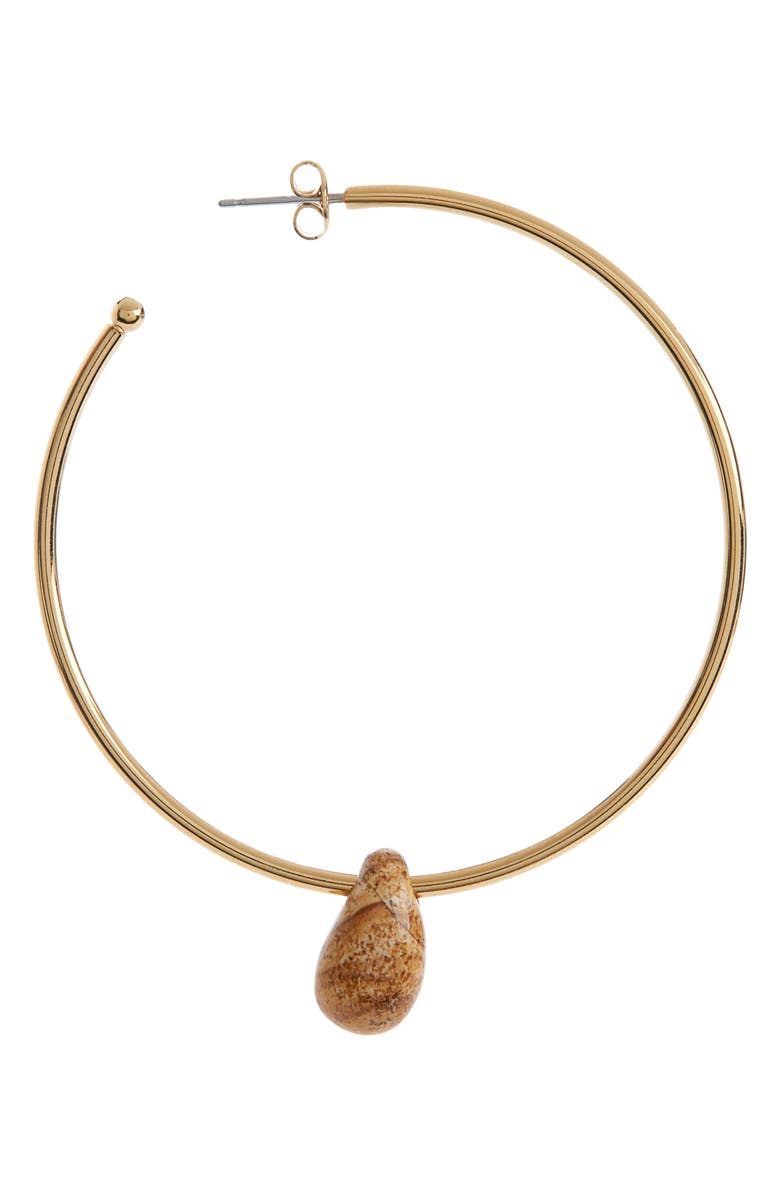 Isabel Marant Stone Charm Hoop Earrings, Alternate, color, Natural