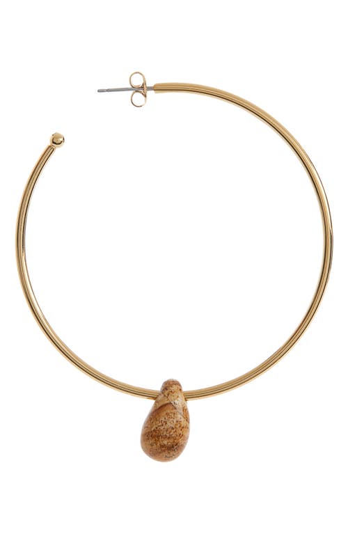 Isabel Marant Stone Charm Hoop Earrings In Gold