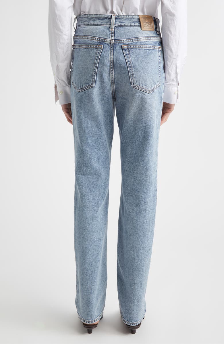 TOTEME High Waist Organic Cotton Slim Leg Jeans, Alternate, color, 