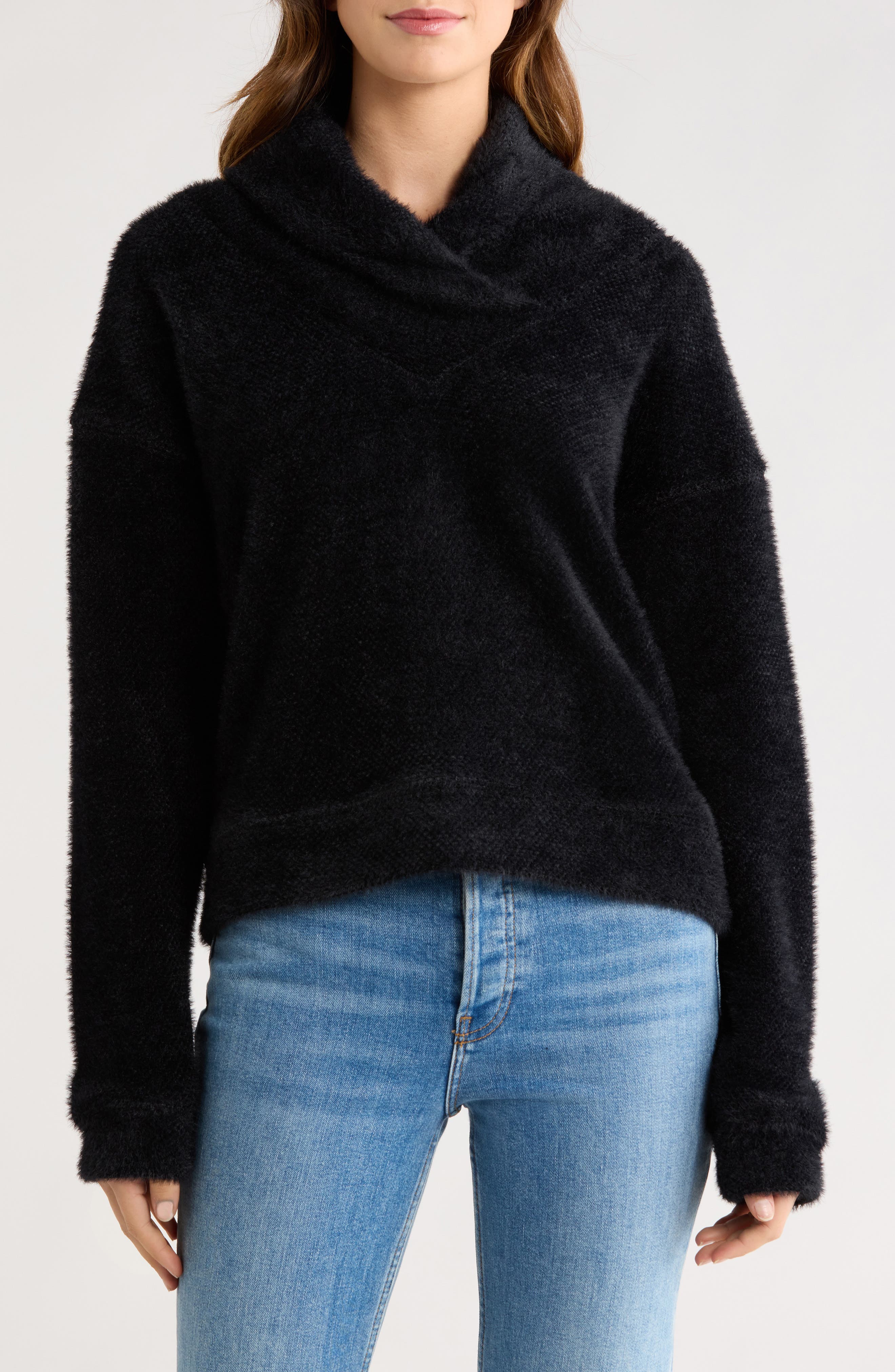 Splendid Rowan Fuzzy Cowl Neck Sweater