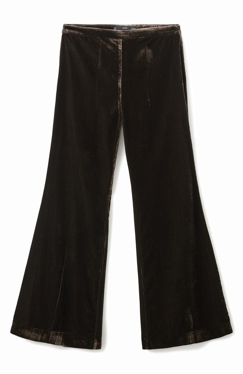 MANGO Velvet Flare Leg Pants, Alternate, color,