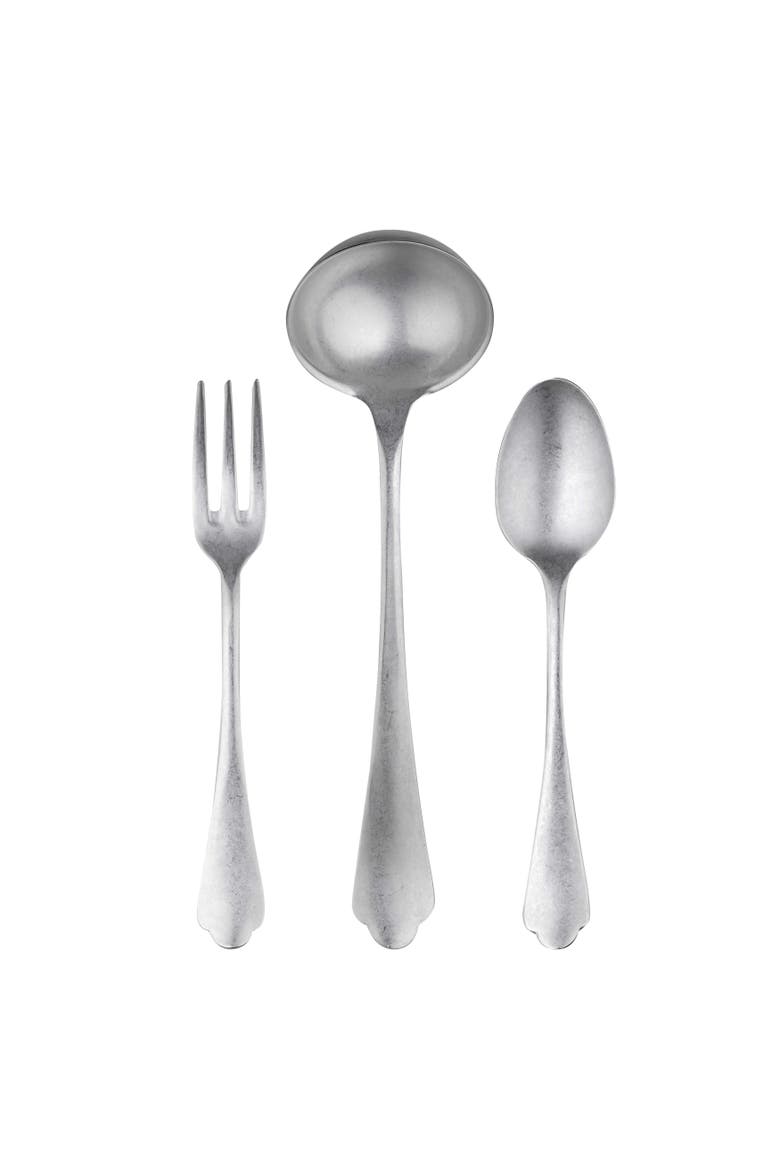 Dolce Vita Serving Set - 3 Pieces, Main, color, Pewter Silver
