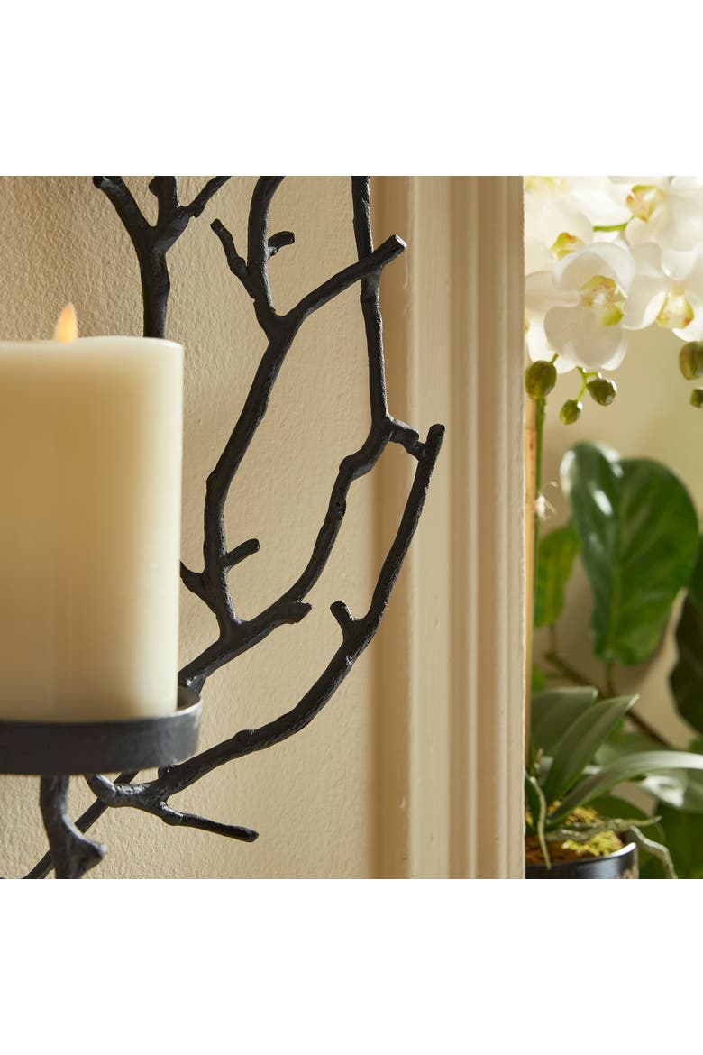 Branch Wall Candleholder, Alternate, color, Black
