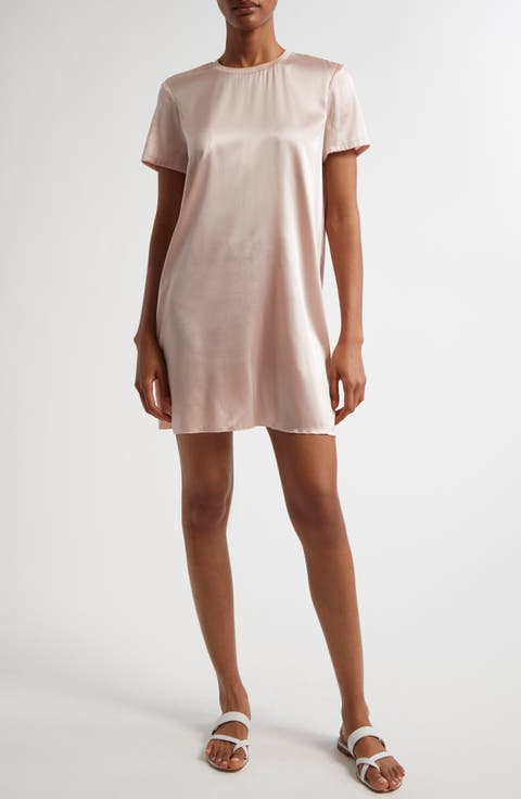 Stretch Charmeuse Shift Dress