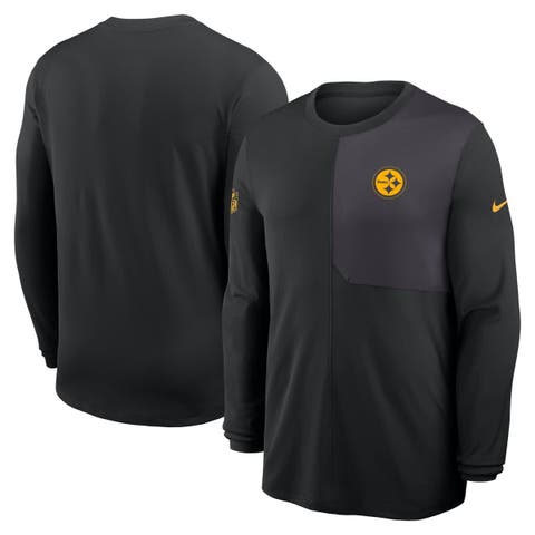 Men's Nike Black Pittsburgh Steelers Sideline Coach UV Performance Long Sleeve T-Shirt