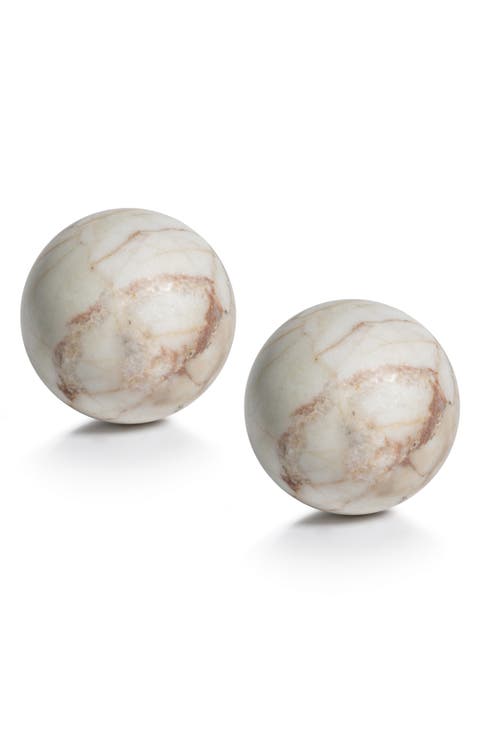 Rosso Verona Set of 2 Marble Balls