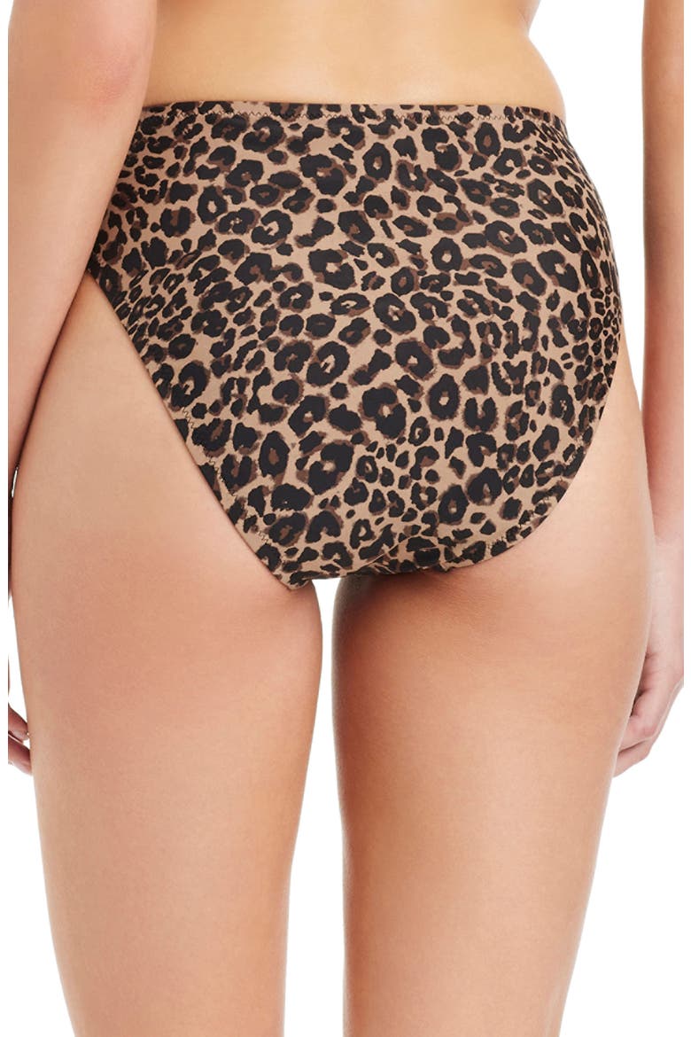 Leopard Print High Waist Bikini Bottoms, Alternate, color, FRENCH ROAST