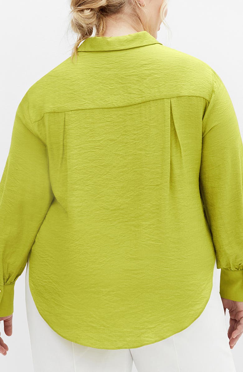 City Chic Winnie Tie Front Shirt, Alternate, color, Green