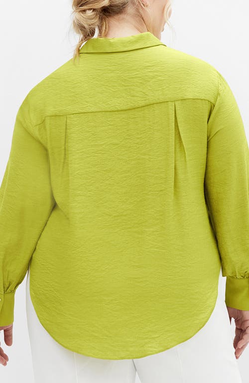 City Chic Winnie Tie Front Shirt In Green