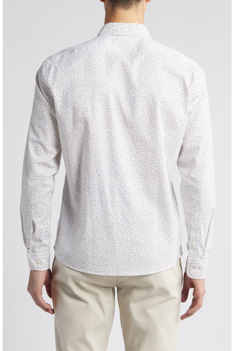 Liam Ditsy Print Button-Up Shirt, Alternate, color, OPEN WHT