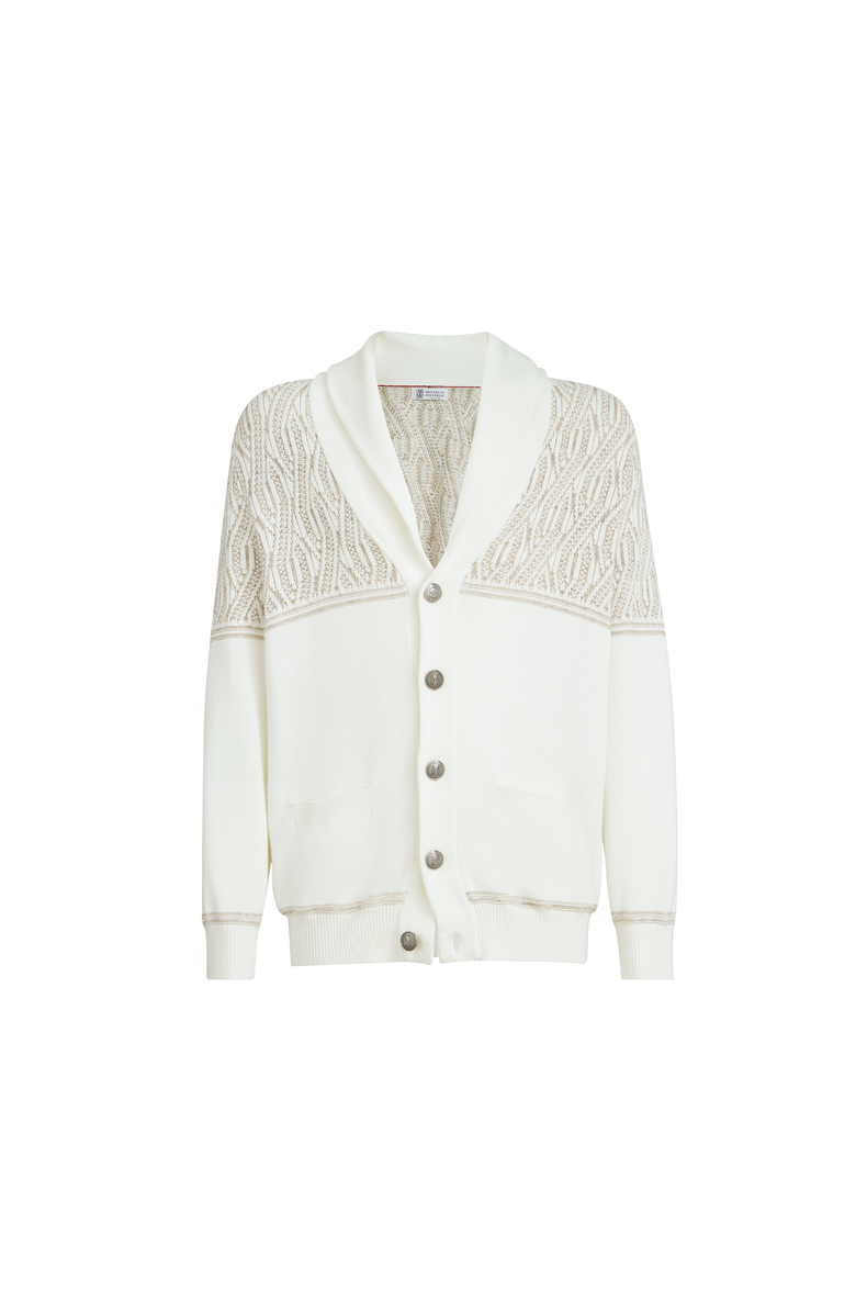 Brunello Cucinelli Jacquard cardigan, Main, color, Panama