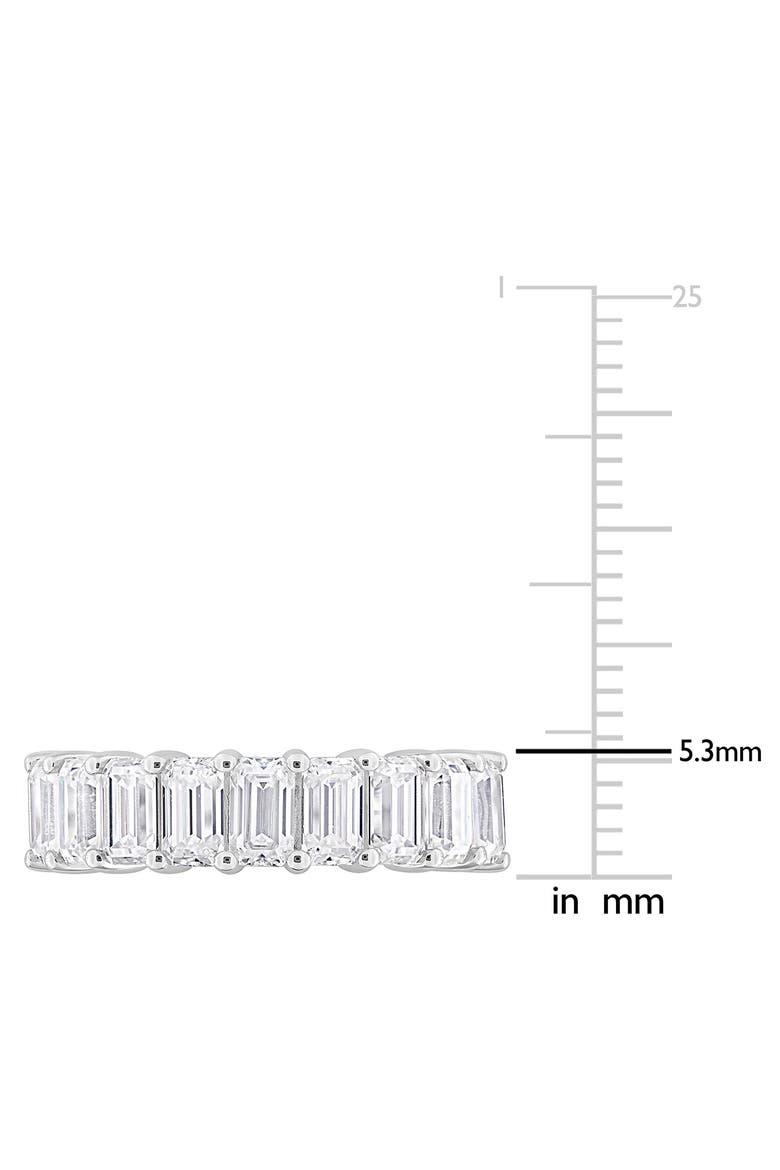 Sterling Silver Created Moissanite Octagon Band Ring, Alternate, color, WHITE/ SILVER