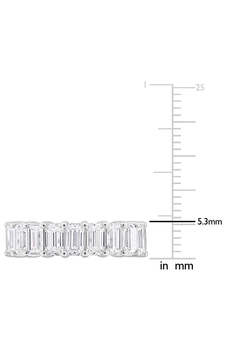 DELMAR Sterling Silver Created Moissanite Octagon Band Ring, Alternate, color, White/ Silver