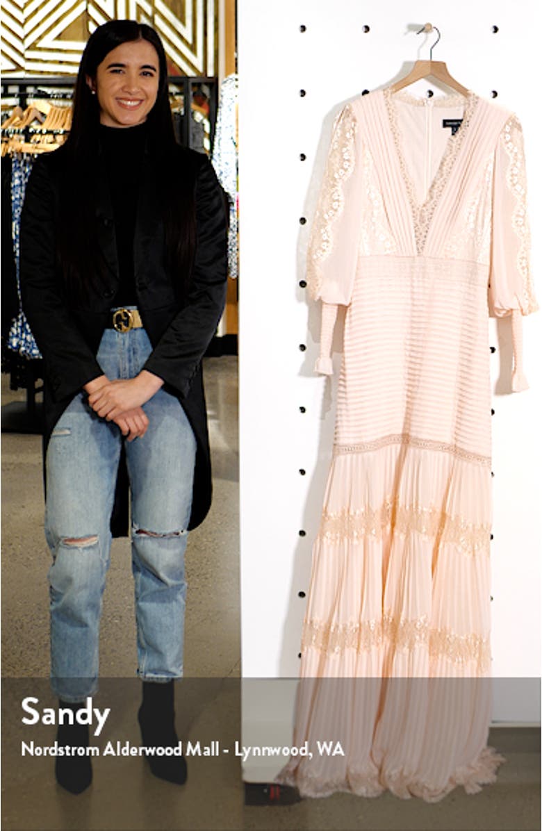 Pintuck Detail Long Sleeve Gown, sales video thumbnail