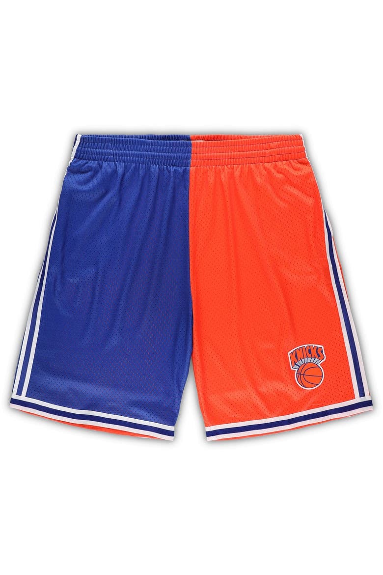 Men's Mitchell & Ness Blue/Orange New York Knicks Big & Tall Hardwood Classics Split Swingman Shorts, Main, color, Blue