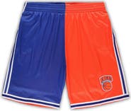 Mitchell & Ness Men's Mitchell & Ness Blue/Orange New York Knicks Big & Tall Hardwood Classics Split Swingman Shorts
