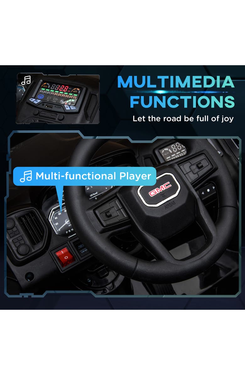 Aosom 12V Licensed GMC Sierra HD Ride on Truck with Remote Control, Four Wheel Suspension, Alternate, color, 