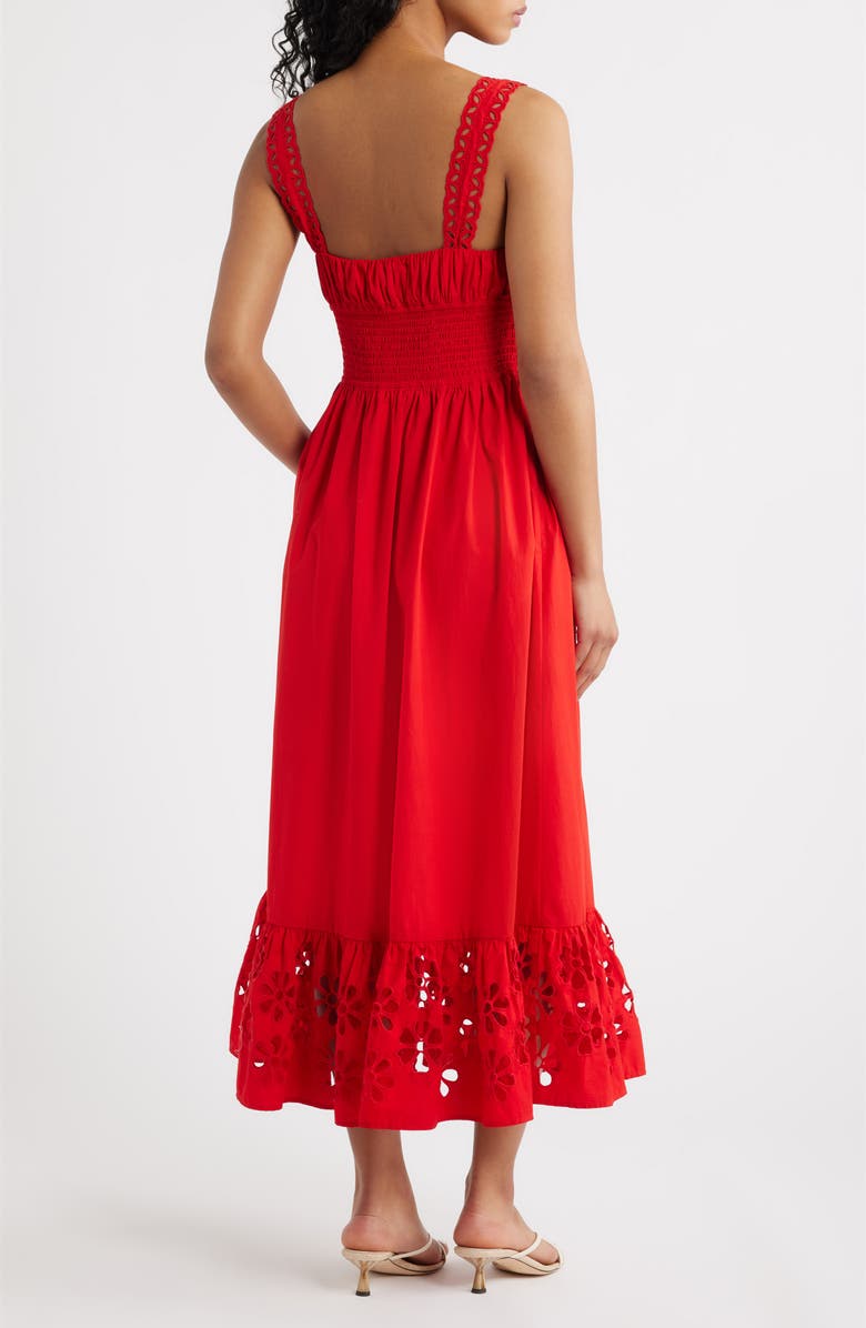 Rails Moira Smocked Back Sleeveless Maxi Dress, Alternate, color, Scarlet