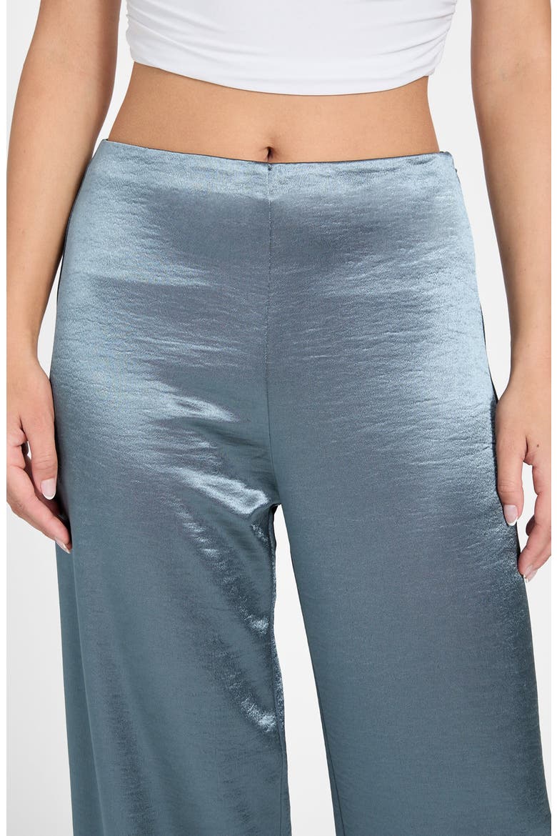 Julie High Waist Satin Pants, Alternate, color, BLUE