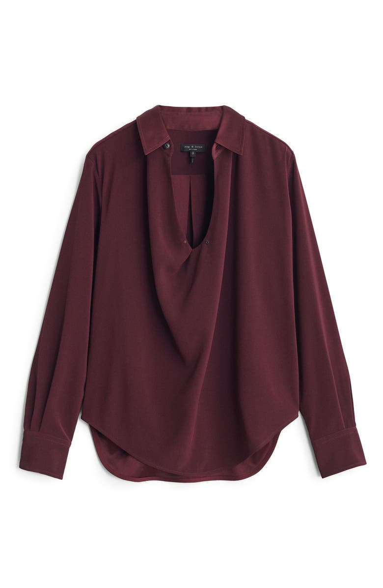 rag & bone Phillipa Point Collar Blouse, Alternate, color, Wine