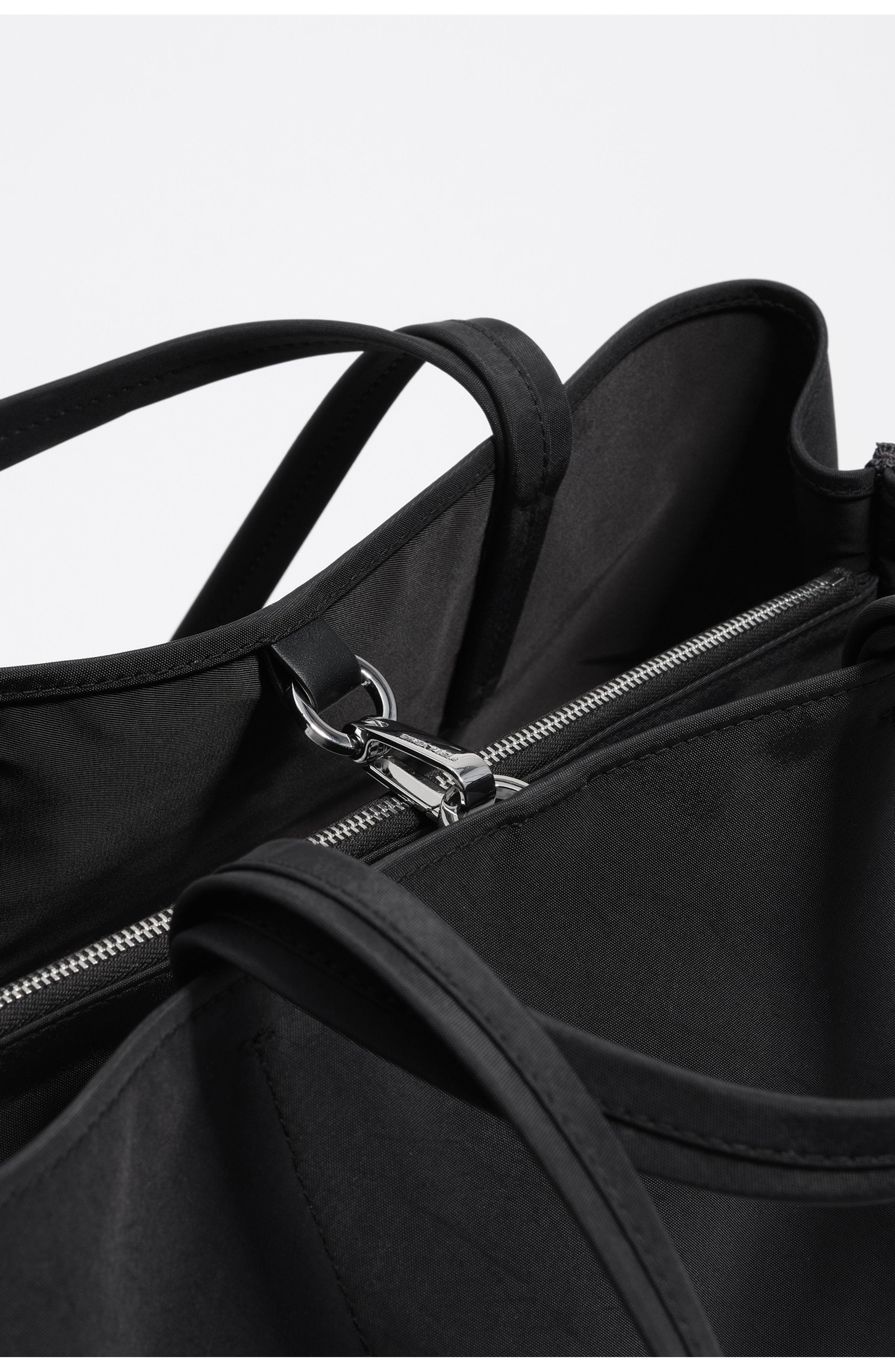 Bimba y Lola Large Nylon Chihuahua Shopper Bag, Alternate, color, Black