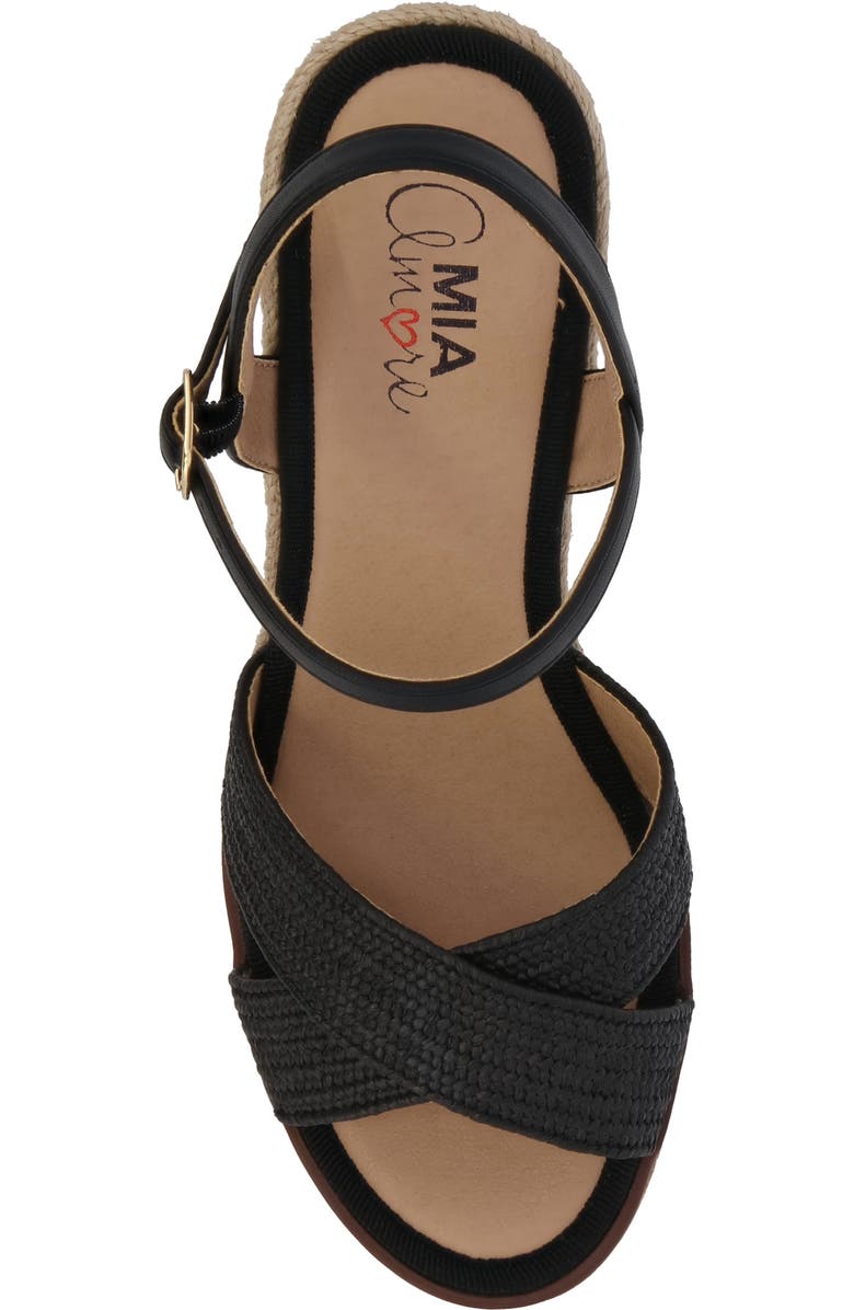 MIA AMORE Allisha Espadrille Wedge Sandal, Alternate, color, Black