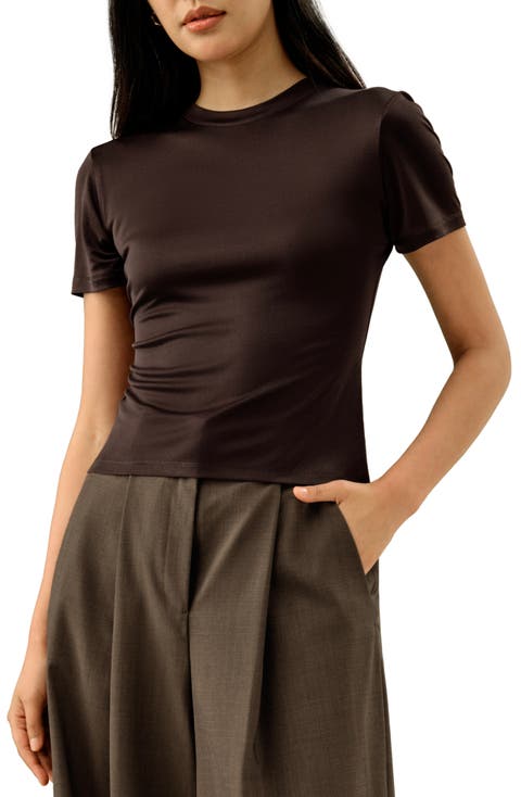 LILYSILK Women's Silk Jersey Slim Fitted Tee