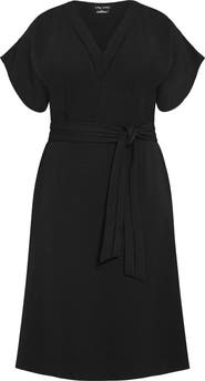 City Chic Maya Tie Belt Midi Dress