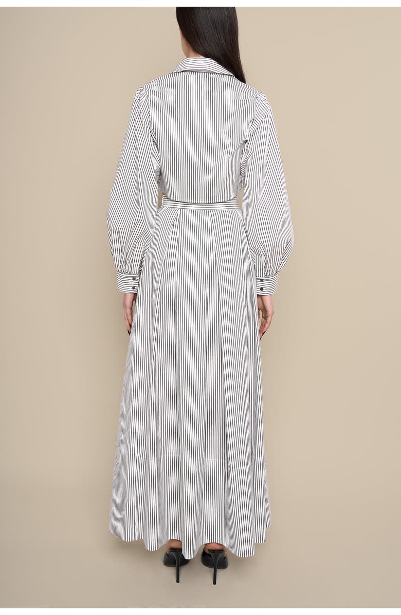 Contessa Mills Thomasin Striped Cotton Poplin Maxi Skirt, Alternate, color, Black-White